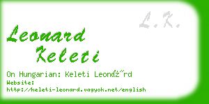leonard keleti business card